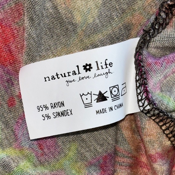 Natural Life Stevie "ButterSoft" Knit Mini Dress S rainbow garden long sleeve B - Picture 6 of 7